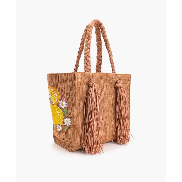 DAISY CITRUS STRAW TOTE - Picture 3 of 5
